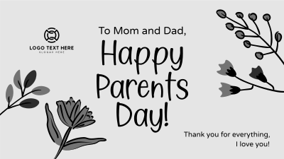 Floral Parents Greeting Facebook event cover Image Preview