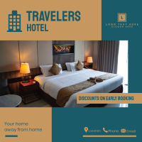 Travelers Hotel Instagram Post Design