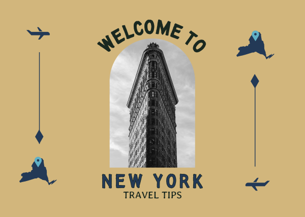 New York Travel  Postcard Design Image Preview