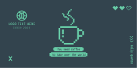 Coffee Pixel Quote Twitter Post Design