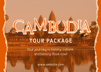 Cambodia Travel Postcard Design