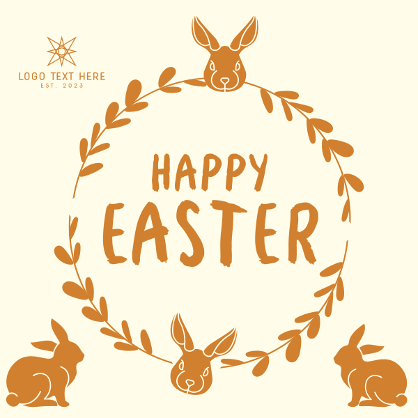 Easter Bunny Wreath Instagram Post Design Image Preview