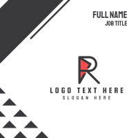 Geometric R Outline Business Card Design