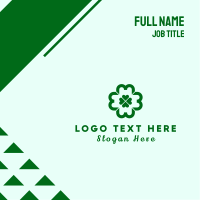 Green Clover Cross Business Card Design