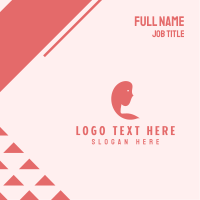 Pink Woman Silhouette  Business Card Design