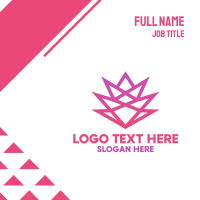 Pink Geometric Flower Business Card Design