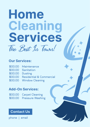 Home Cleaning Services Menu Image Preview