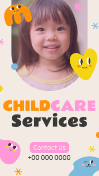Quirky Faces Childcare Service Instagram Story Design