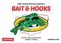 Bait & Hooks Fishing Postcard Image Preview