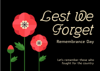 Poppy Remembrance Day Postcard Image Preview