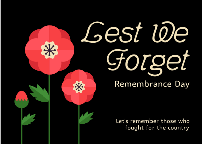 Poppy Remembrance Day Postcard Image Preview