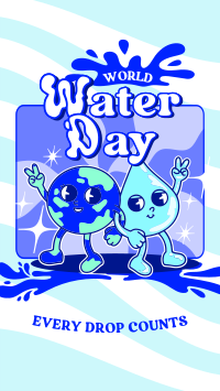 Cartoon Water Day Instagram reel Image Preview