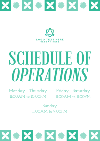 Floral Operating Hours Poster Preview