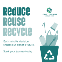 Reduce Reuse Recycle Waste Management Linkedin Post Design