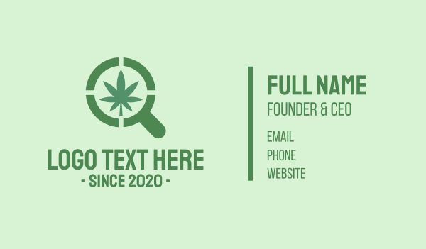 Magnifying Glass Cannabis Business Card Design Image Preview