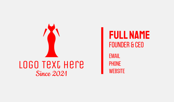 Red Elegant Dress Business Card Design