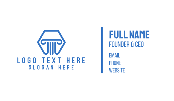 Blue Hexagon Pillar Business Card Design Image Preview