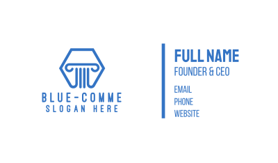 Blue Hexagon Pillar Business Card Image Preview