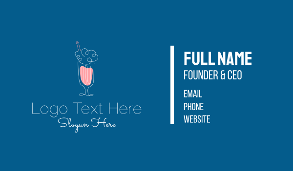 Minimalist Ice Cream Milkshake Business Card Design Image Preview