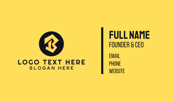 Yellow Bolt Letter B Business Card Design Image Preview