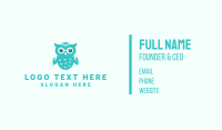 Baby Green Owl Business Card Preview