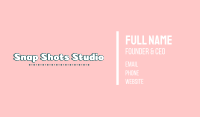 Pink & White Girl Text Business Card Design