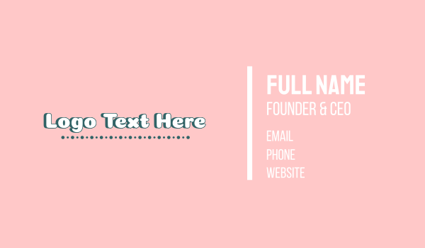 Pink & White Girl Text Business Card Design Image Preview