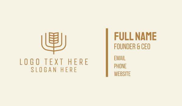 Brown Minimalist Wheat Business Card Design Image Preview