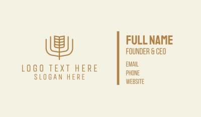 Brown Minimalist Wheat Business Card Image Preview