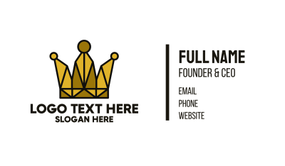 Gold Polygon Crown Business Card Image Preview