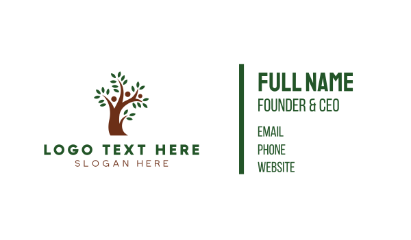 Brown Tree People  Business Card Design Image Preview