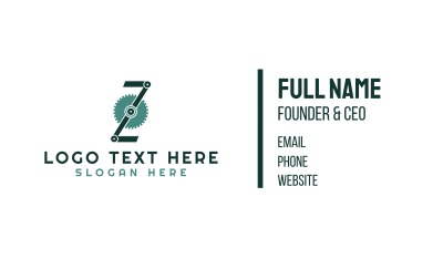 Engine Letter Z Business Card Image Preview