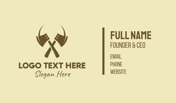 Brown Axe Weapon Business Card Design Image Preview