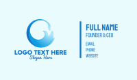 Blue Surf Wave  Business Card Image Preview