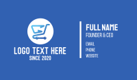 Blue Shopping Cart Business Card Image Preview