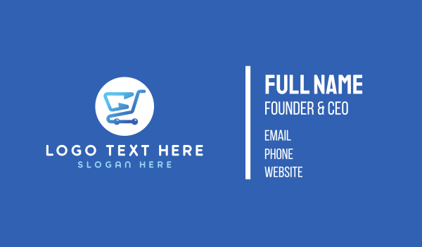 Blue Shopping Cart Business Card Design Image Preview
