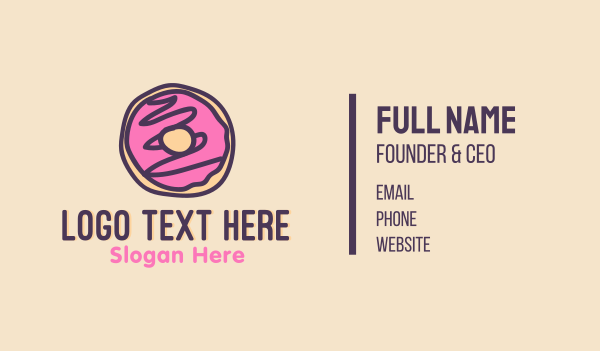 Handmade Sweet Donut Doughnut Business Card Design