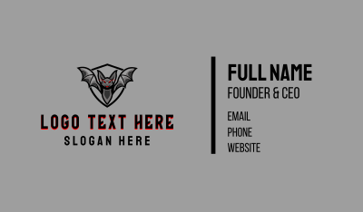 Evil Bat Mascot  Business Card Image Preview