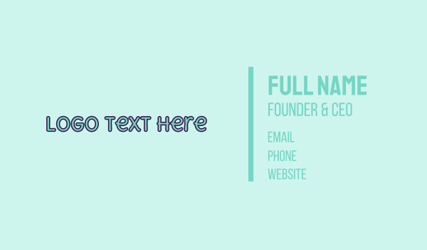 Blue Childish Text Business Card Design Image Preview