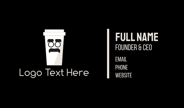 Coffee Cup Cartoon Business Card Design Image Preview