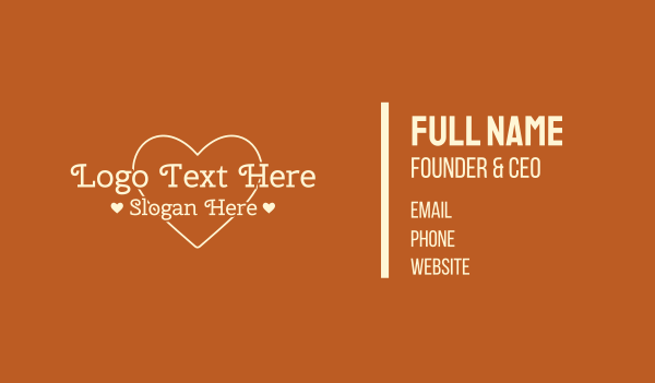 Simple Love Text Business Card Design Image Preview