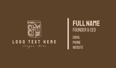 Brown Vintage Old Camera Business Card Image Preview