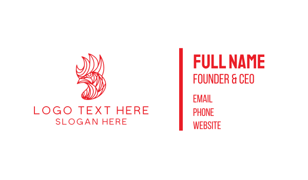 Red Line Rooster Business Card Design Image Preview