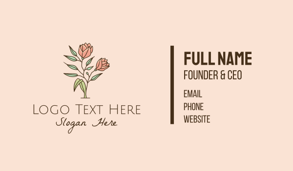 Natural Rose Flowers  Business Card Design Image Preview