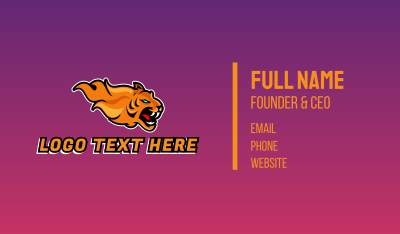 Esports Gaming Tiger Flame Business Card Image Preview