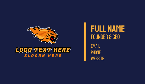 Esports Gaming Tiger Flame Business Card Design Image Preview