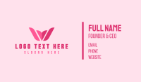 Feminine Flower Letter W Business Card Image Preview