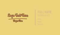 Mustard Yellow Script Business Card Image Preview
