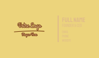 Mustard Yellow Script Business Card Image Preview