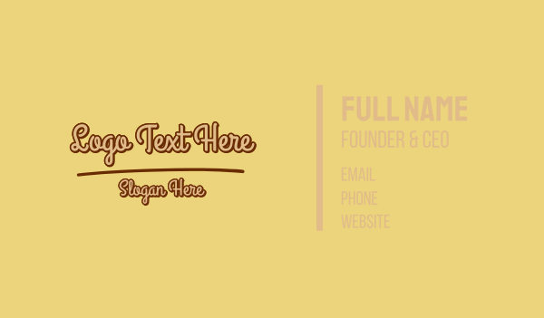 Mustard Yellow Script Business Card Design Image Preview